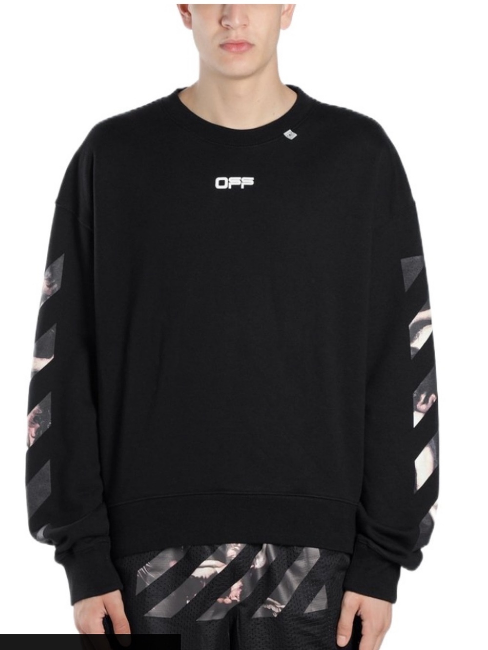Off-White Caravaggio Arrows Black Crewneck Sweatshirt Size Medium
